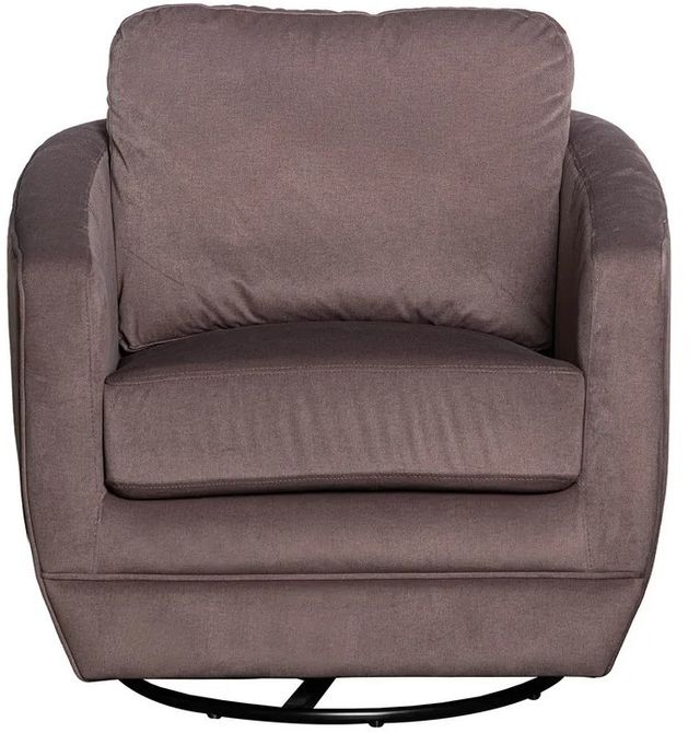 LH Home Feather Baltimo Ash Brown/Matte Black Swivel Glider Chair-3
