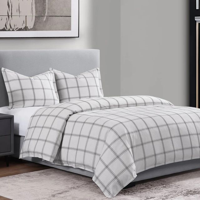 HiEnd Accents Windowpane 3-Piece King Bedding Bundle-1