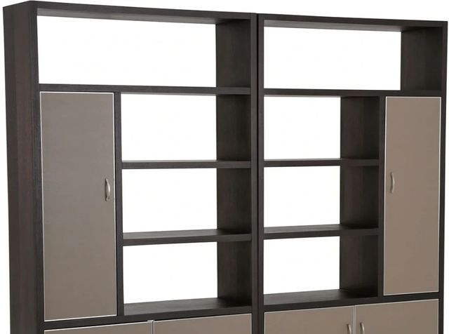 Michael Amini® 21 Cosmopolitan™ 2-Piece Pebble Grain Taupe/Umber Bookcase-1