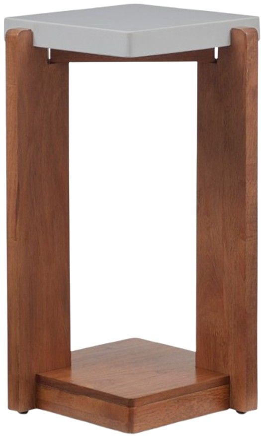 Flexsteel® Lincoln White Accent Table with Walnut Base-1