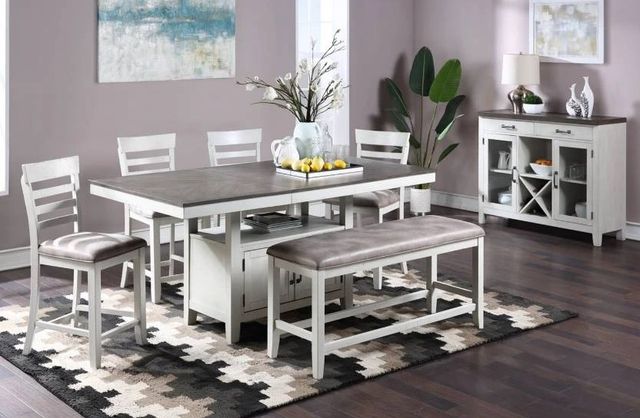New Classic® Home Furnishings Richland Stonewash Gray Counter Height Bench-1