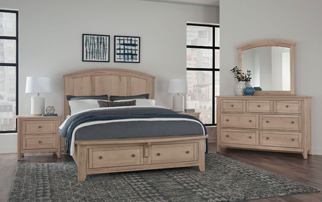 Vaughan-Bassett Woodbridge Clear Maple Arched King Panel Storage Bed-1