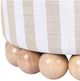 TOV Furniture Dex Beige Striped Ottoman-5