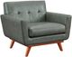 TOV Furniture Lyon Smoke Grey Leather Chair-1