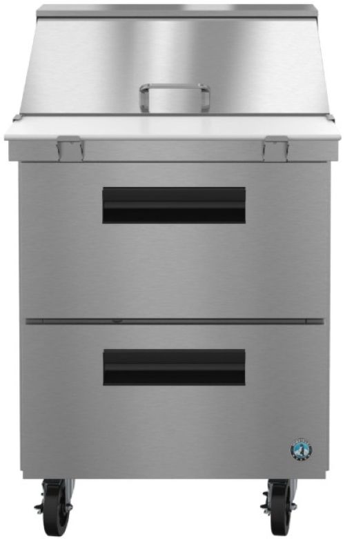 Hoshizaki 27" 7.21 Cu. Ft. Stainless Steel Single Section Mega Top Prep Table Refrigerator with Stainless Drawers-0