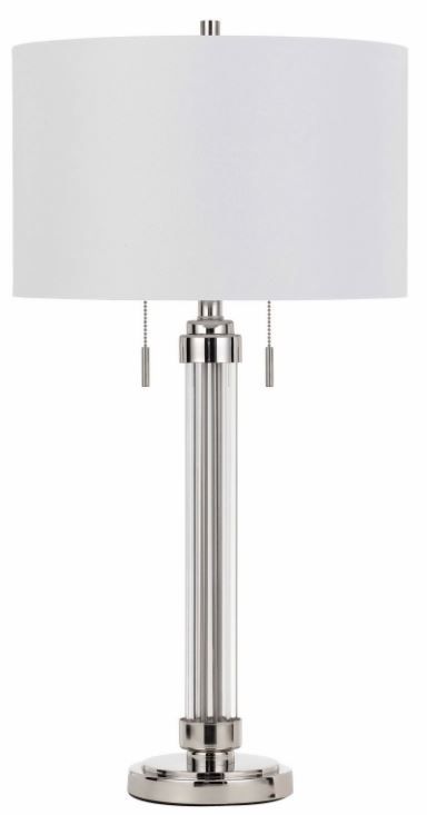 Cal® Lighting & Accessories Montilla Chrome/White Table Lamp-0