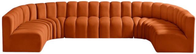 Meridian Furniture Arc 8-Piece Cognac U-Shape Sectional-1