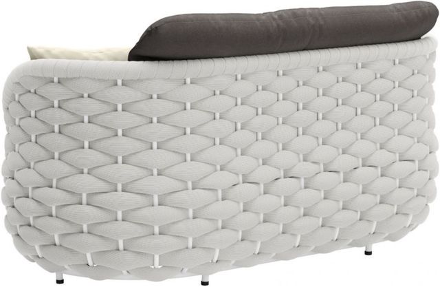Zuo® Modern Coral Reef Gray/White Aluminum Outdoor Loveseat -3
