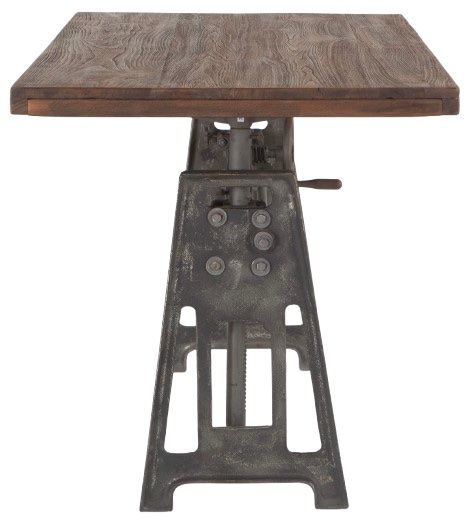 Home Trends & Design Industrial Loft Gray Zinc/Weathered Gray Office Desk-2