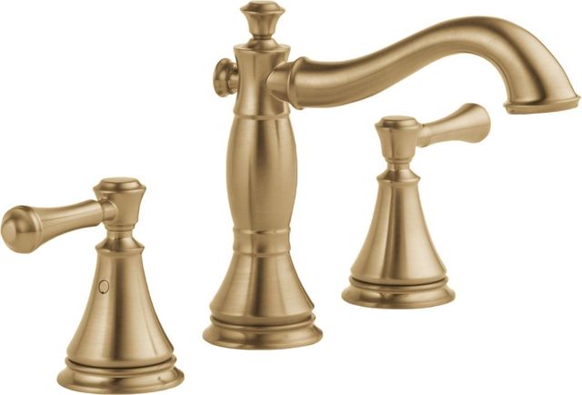 Delta Cassidy® Champagne Bronze 2-Handle Widespread Bathroom Faucet with Drain-0