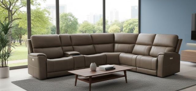 Moto Motion Capriccio Cappuccino 6-Piece Power Reclining Sectional-1