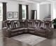 Homelegance® Caelan Dark Brown 3-Piece Sectional Sofa Set-1