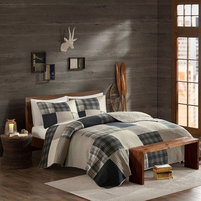 Olliix by Woolrich Tan Full/Queen Winter Hills Oversized Cotton Quilt Set-3