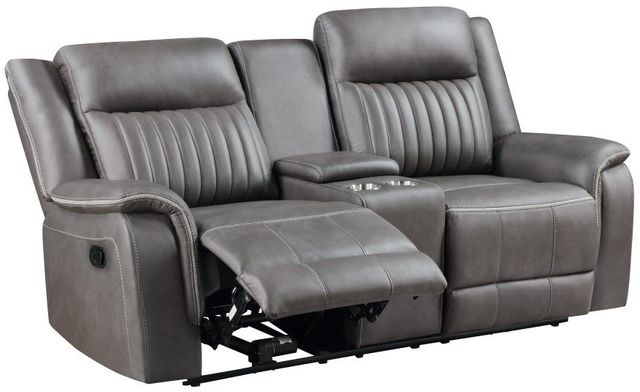 New Classic® Home Furnishings Enzo Gray Dual Manual Reclining Loveseat-3