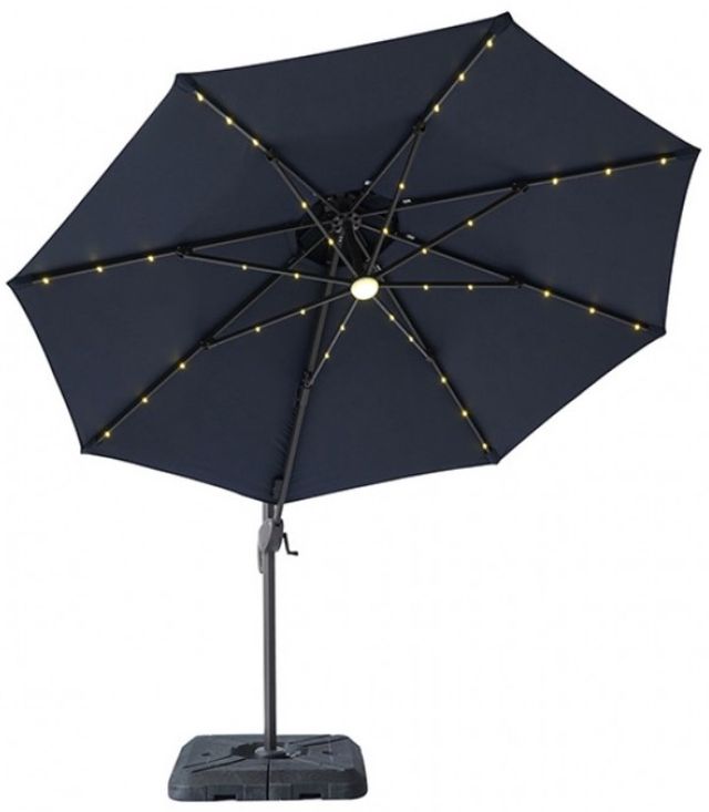 Furniture of America® Nuti Blue Aluminum/Fabric Outdoor Patio Umbrella and Base-0