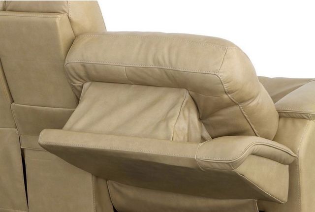 Flexsteel® Miller Latte Power Reclining Loveseat with Console and Power Headrests-4