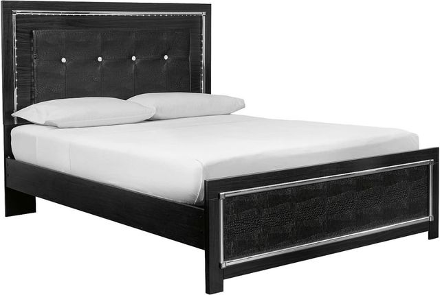 Signature Design by Ashley® Kaydell Black Queen Upholstered Panel Bed with Roll Slats-0