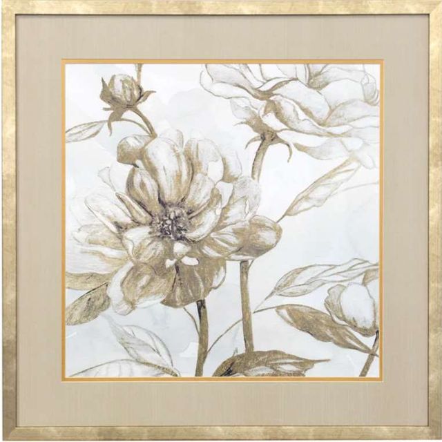 StyleCraft Peony Glitz Gold/Light Gray/Taupe Wall Art-0