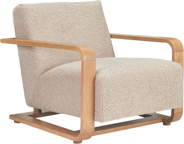 Moe's Home Collection Eckersley Beige Faux Shearling Lounge Chair-0