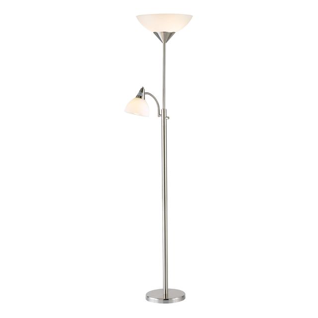 Adesso® Piedmont Brushed Steel 30W Combo Torchiere-0