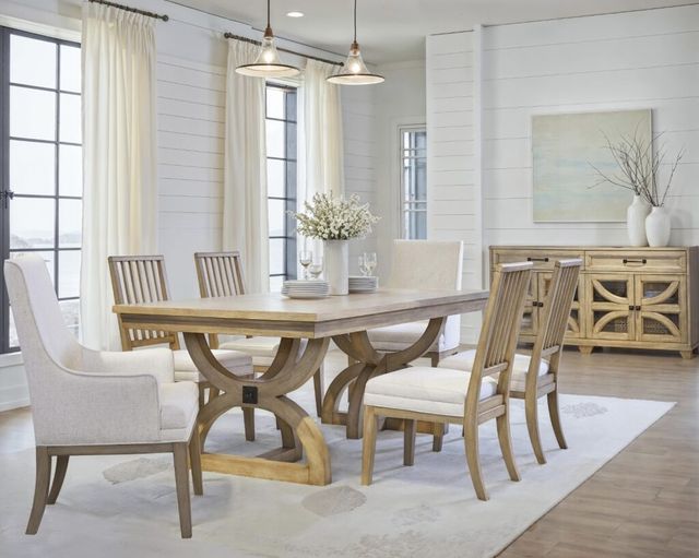 Magnussen Home® Coventry Honey Maple Trestle Dining Table-1