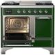 Ilve® Majestic III 40" Emerald Green Pro Style Dual Fuel Liquid Propane Range with Solid Door and Chrome Trim-2