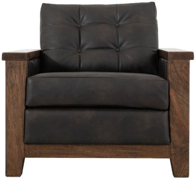 International Furniture Direct Walnut Black/Lacquer Reddish Brown Accent Chair-1