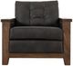 International Furniture Direct Walnut Black/Lacquer Reddish Brown Accent Chair-1