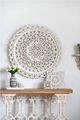A & B Home Rustic White Round Carved 3D Wall Decor-5