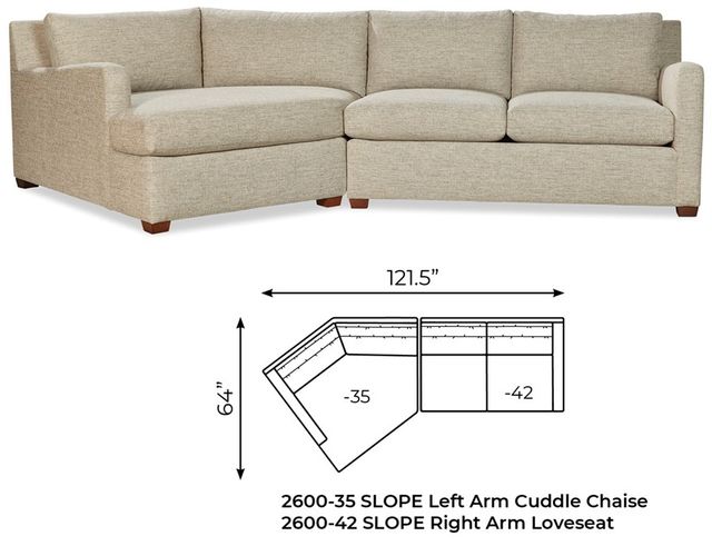 Huntington House 2-Piece Slope Curved Left-Arm Facing Sectional and Cuddle Chaise-2