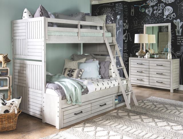 Legacy Kids Teen Summer Camp Stone Path Gray Twin/Full Bunk Bed-1