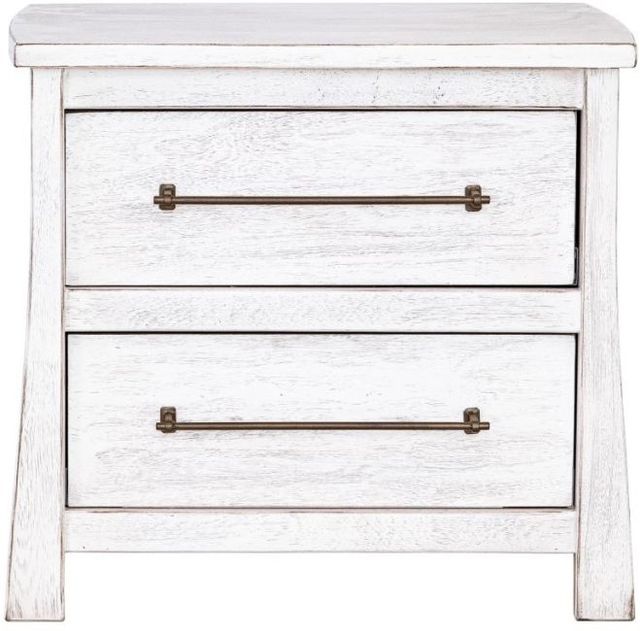 International Furniture Direct White Roots White Nightstand-2