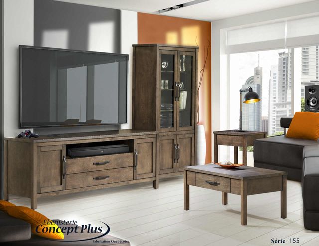 CONCEPT PLUS BASE TV 74 PO 2 PORTES DE BOIS, 2 TIROIRS-1