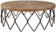 Uttermost® Chain Reaction Brown Coffee Table with Aged Iron Base-0