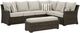 Signature Design by Ashley® Brook Ranch 3-Piece Beige/Brown Outdoor Fabric/Wicker Sofa Sectional and Bench-0