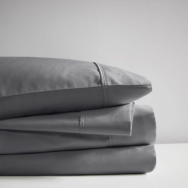 Olliix by Madison Park 525 Thread Count Charcoal Queen Cotton Rich Sheet Set-3
