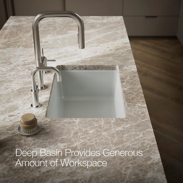 KOHLER® Iron/Tones® Sea Salt 27" Top/Undermount Single-Bowl Kitchen Sink-4