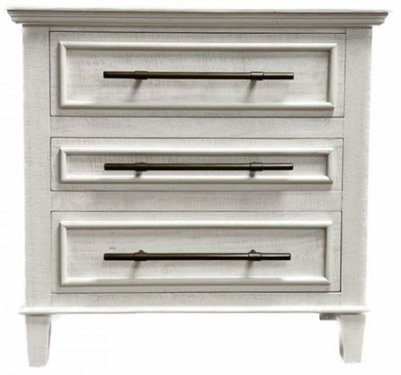 Million Dollar Rustic Lucy Frosted White/Gold Dresser with Hardware-0