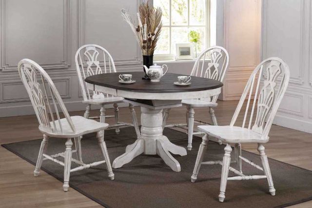TEI Vintage Estates Antique White Windsor Side Chair-1