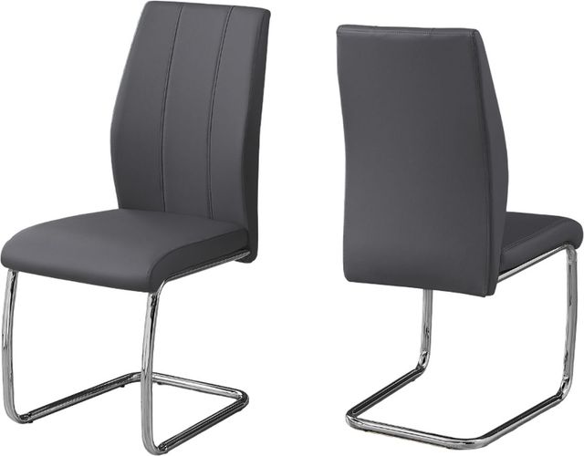 Monarch Specialties Inc. 2-Piece Grey Side Chair Set with U-Shaped Bases-1