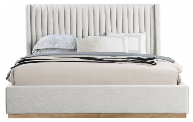 Meridian Furniture Logan Cream Upholstered King Panel Bed-1