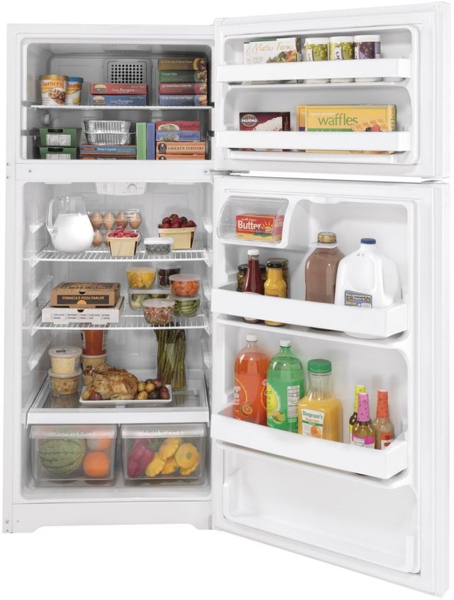 GE® 28" 16.6 Cu. Ft. ENERGY STAR® White Top Freezer Refrigerator-3