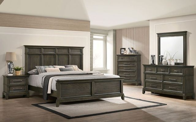 Furniture of America® Houston 4-Piece Gray Queen Bedroom Set-0