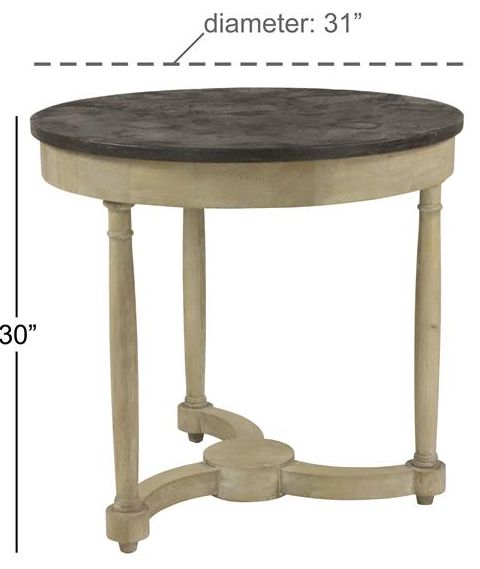 Deco Marche Gray Accent Table with Beige Base-2