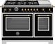 Bertazzoni Heritage Series 48" Fingerprint Resistant Nero Matt Pro Style Dual Fuel Range with Gold Accents-0