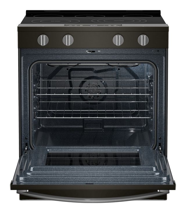 Whirlpool® 30" Black Stainless Steel Slide-In Electric Range with  Air Cooking Technology-1