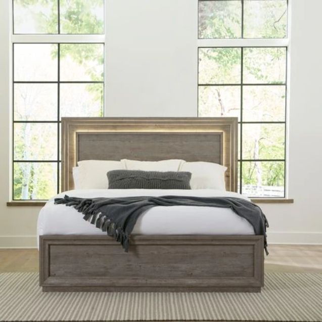 Liberty Furniture Horizons Graystone King Panel Bed-1