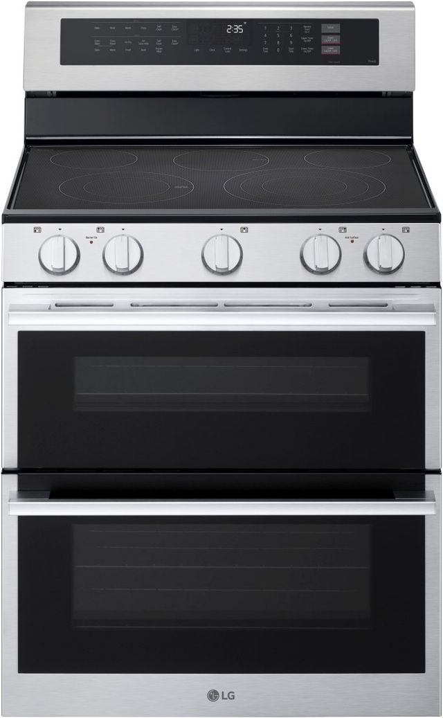 LG 30" Stainless Steel Smart Freestanding Double Oven Electric Range with Air Fry & Air Sous Vide-0