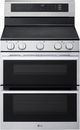 LG 30" Stainless Steel Smart Freestanding Double Oven Electric Range with Air Fry & Air Sous Vide-0