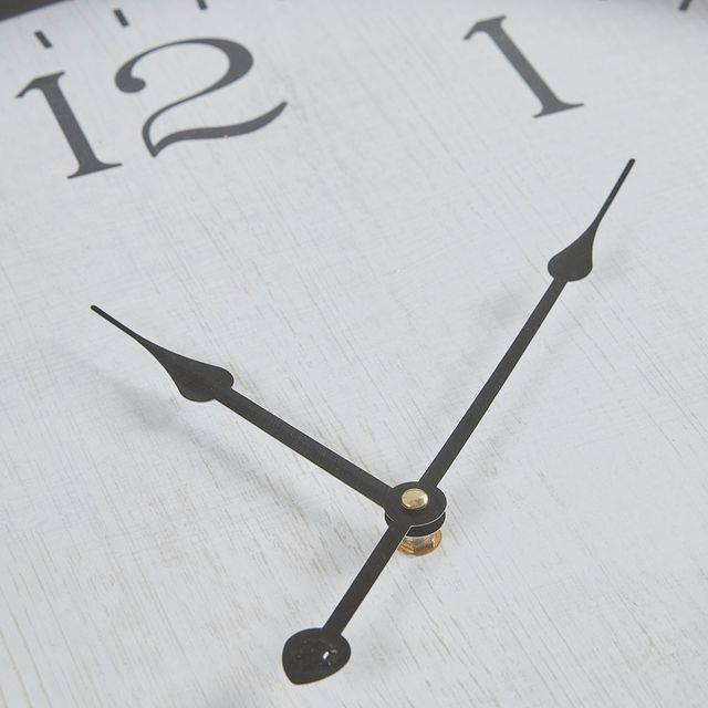 Olliix by Martha Stewart Duke White and Silver Round Clock-4